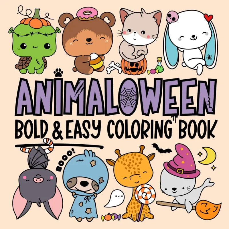 Animaloween, Halloween animal coloring book cover