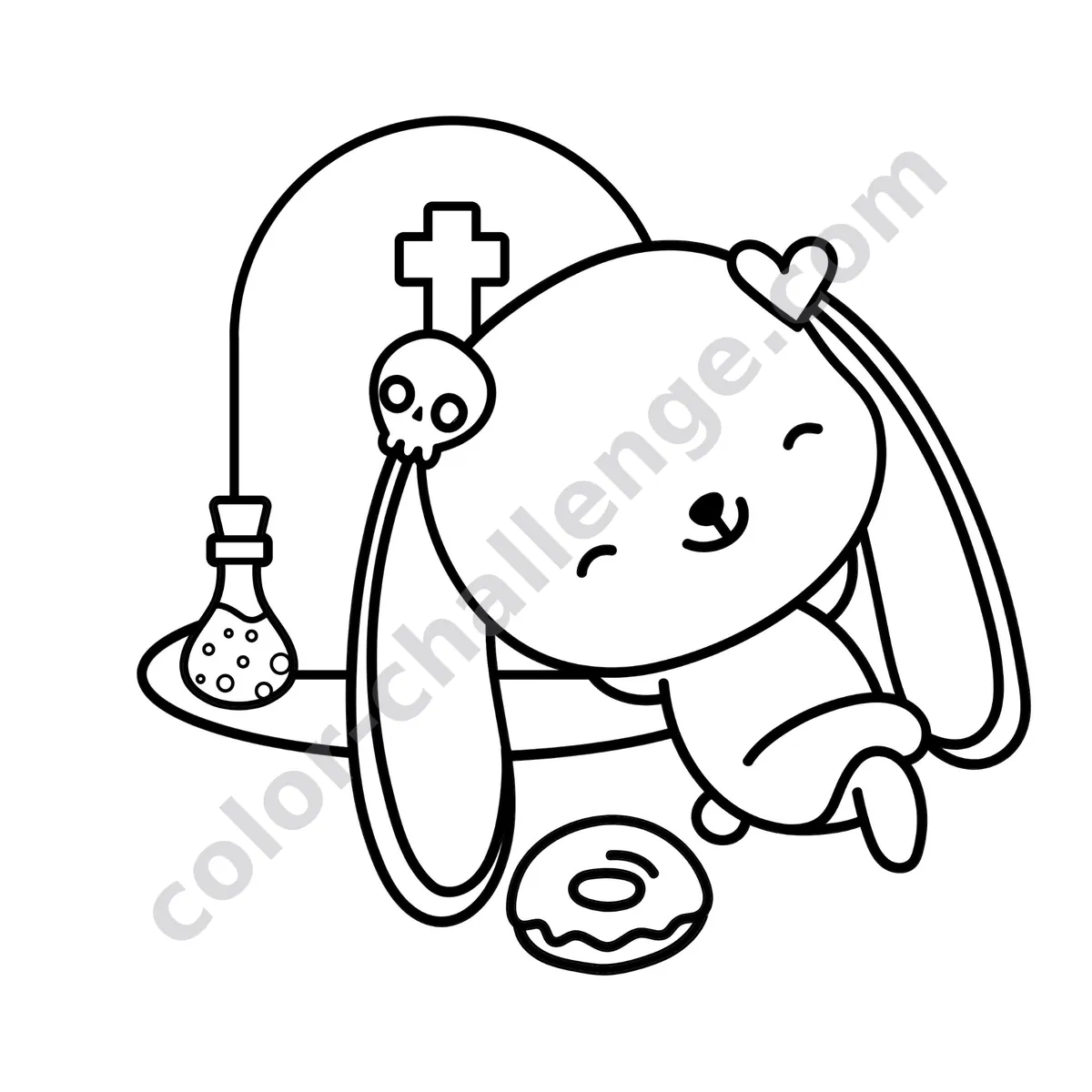 Animaloween, Halloween animal coloring book sample page 1