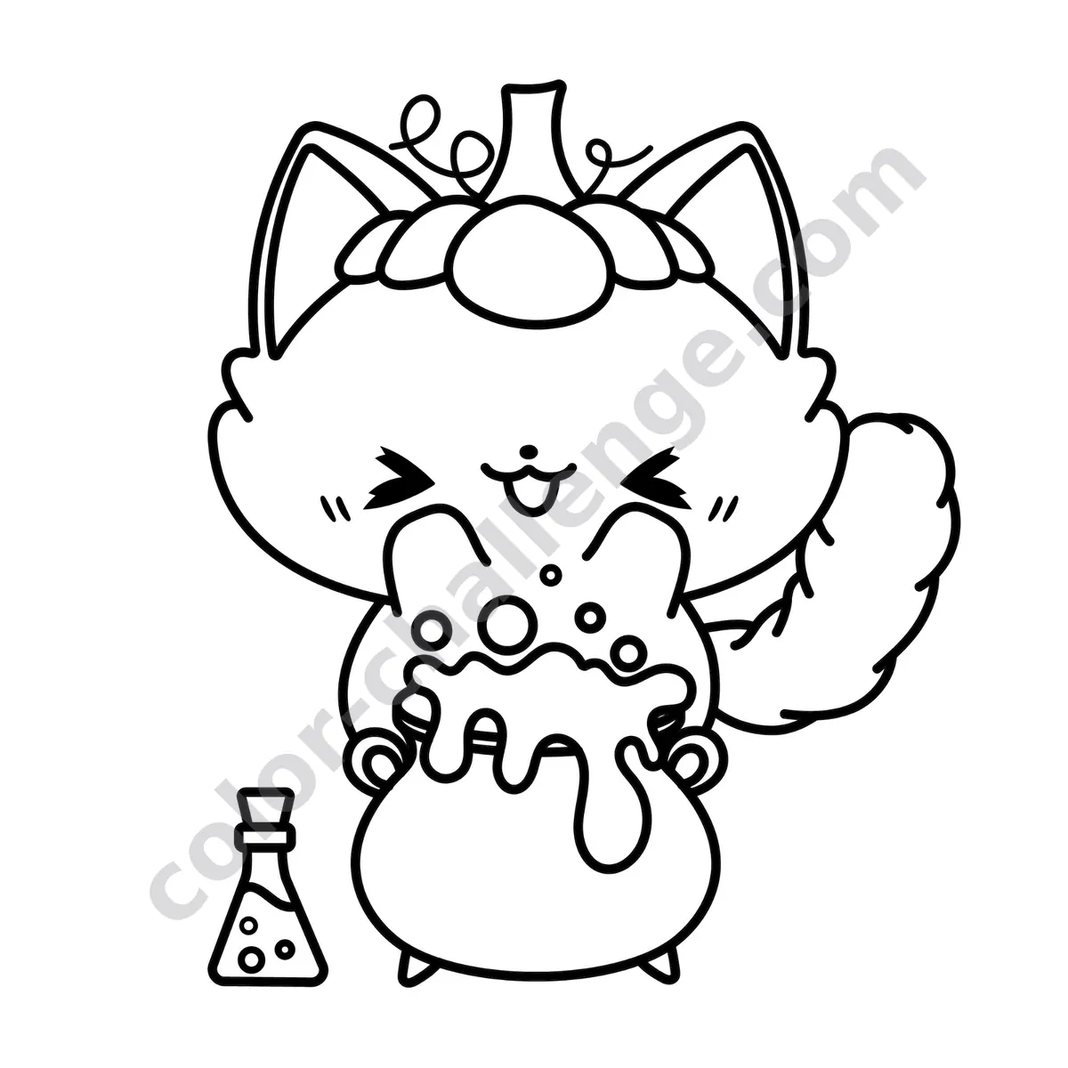 Animaloween, Halloween animal coloring book sample page 3