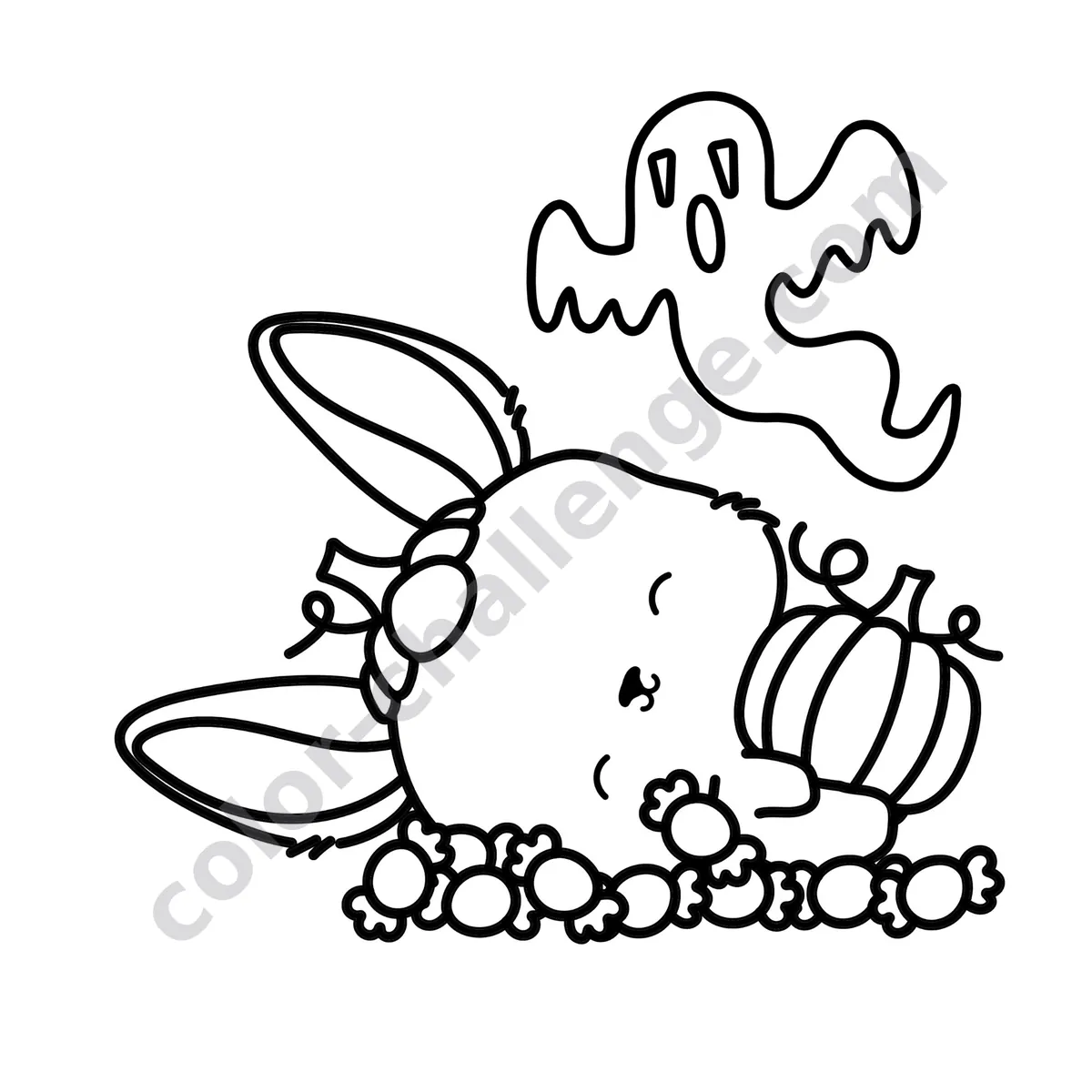 Animaloween, Halloween animal coloring book sample page 4