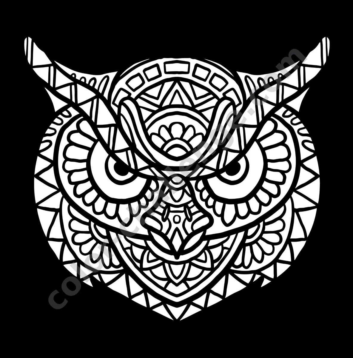 Animals at Night, black background animal coloring book sample page 3