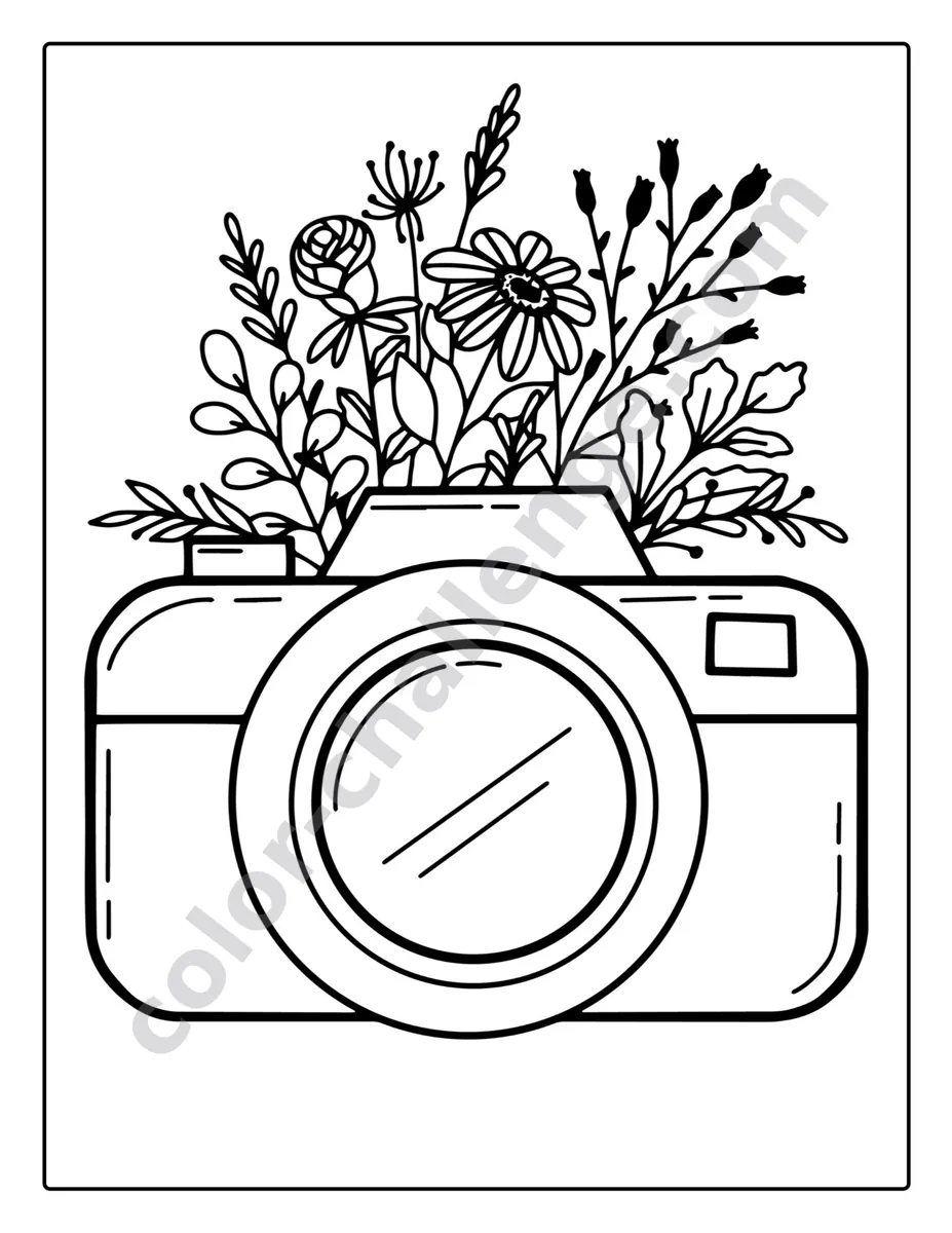 Beautiful and Relaxing Flowers, flower coloring book for seniors sample page 4