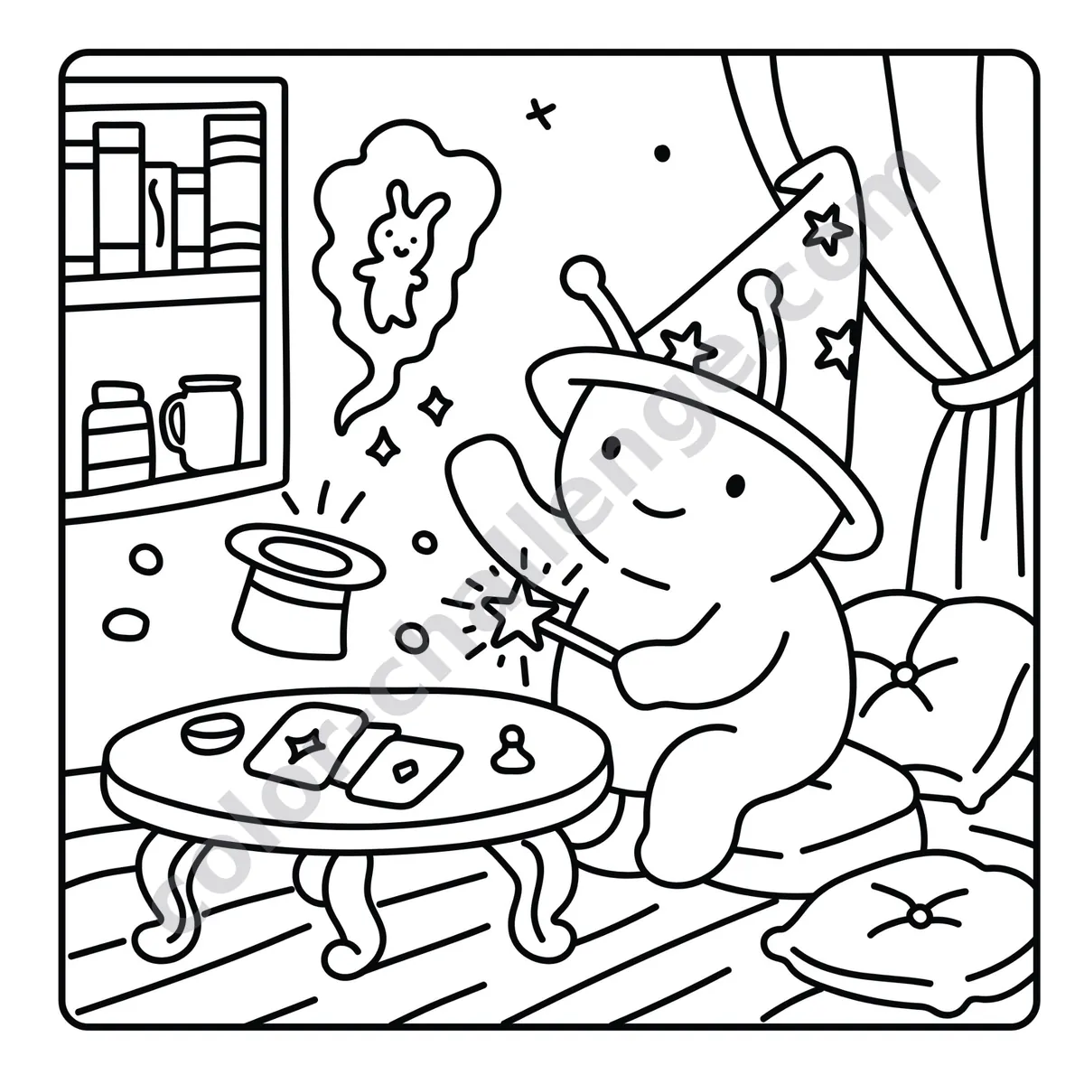 Cozy Alien, cute alien coloring book sample page 3