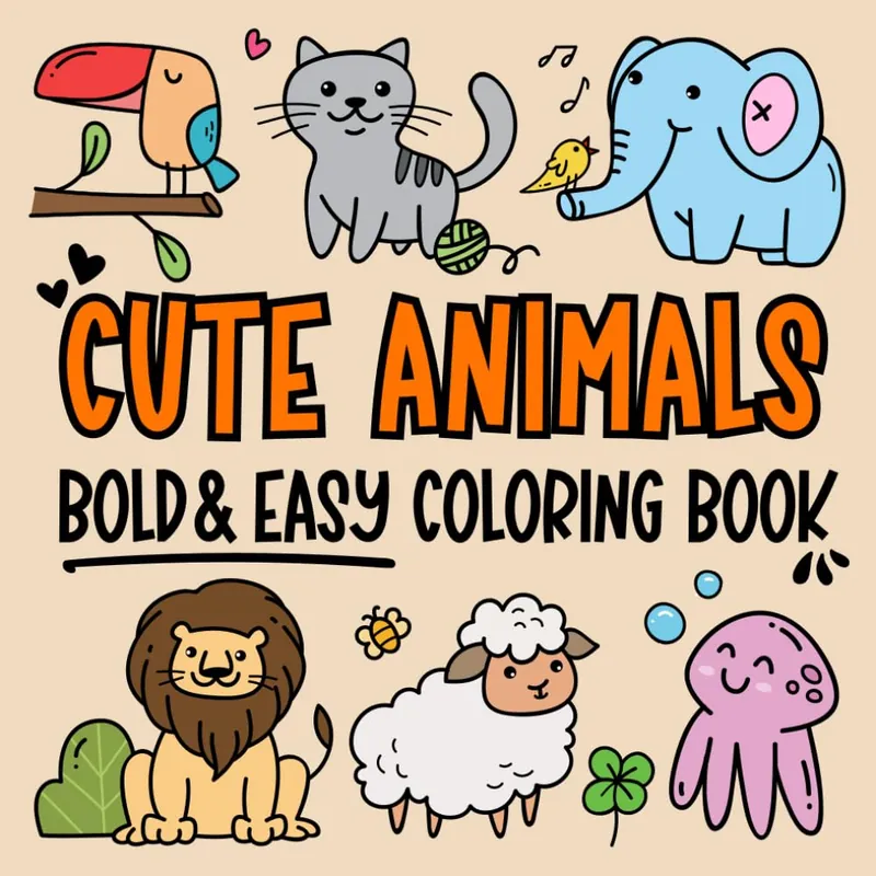 Cute Animals, animal coloring book cover