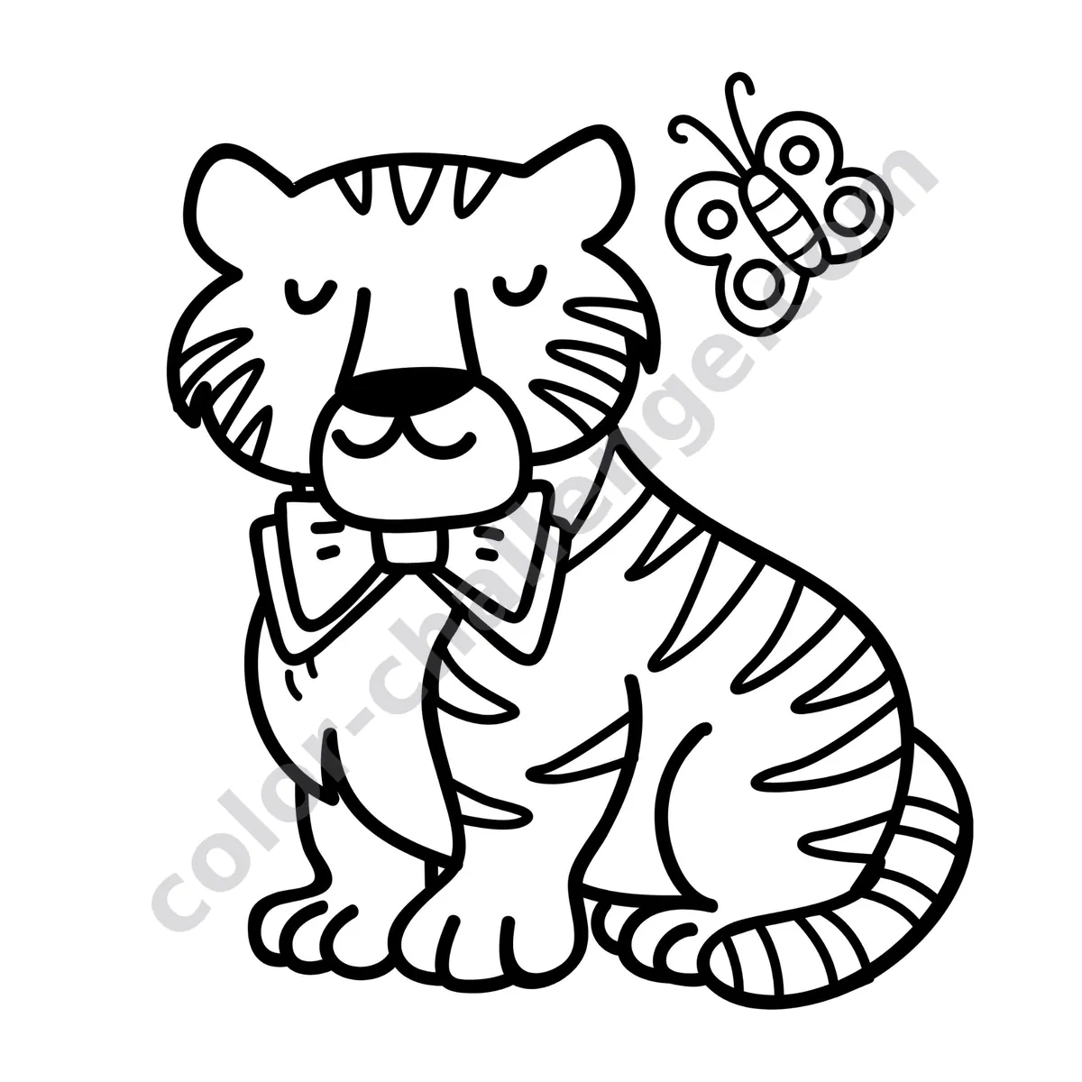 Cute Animals, animal coloring book sample page 1