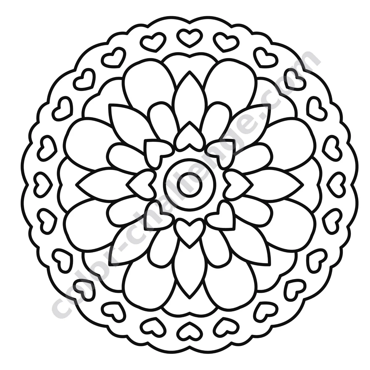 Easy and Bold Mandalas Vol. 1, large print mandala coloring book sample page 1