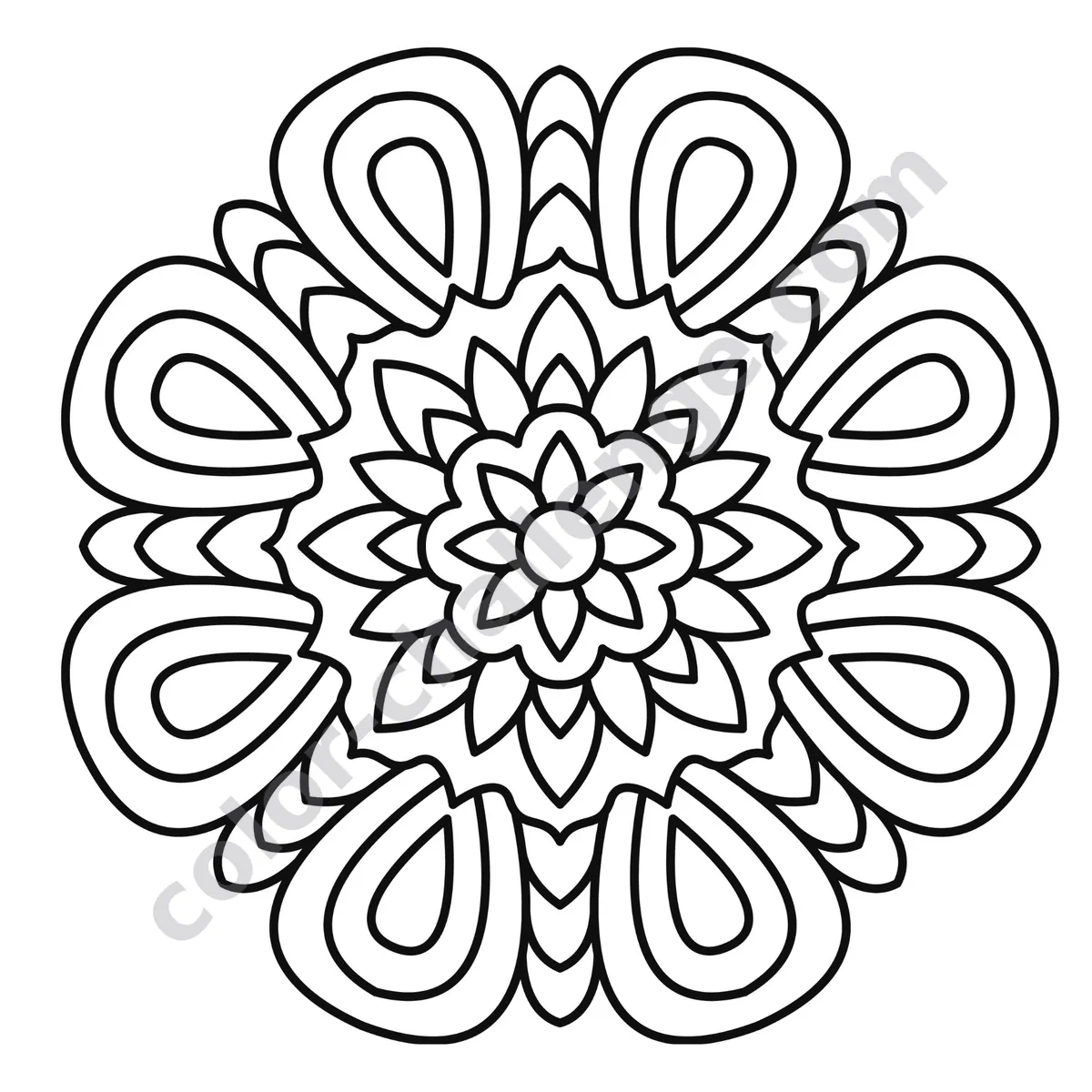 Easy and Bold Mandalas Vol. 1, large print mandala coloring book sample page 3