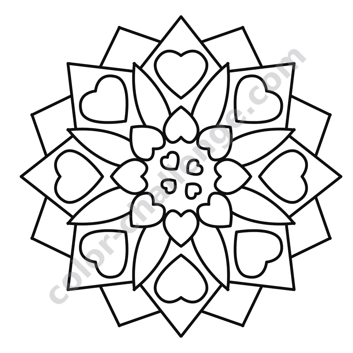 Easy and Bold Mandalas Vol. 1, large print mandala coloring book sample page 4