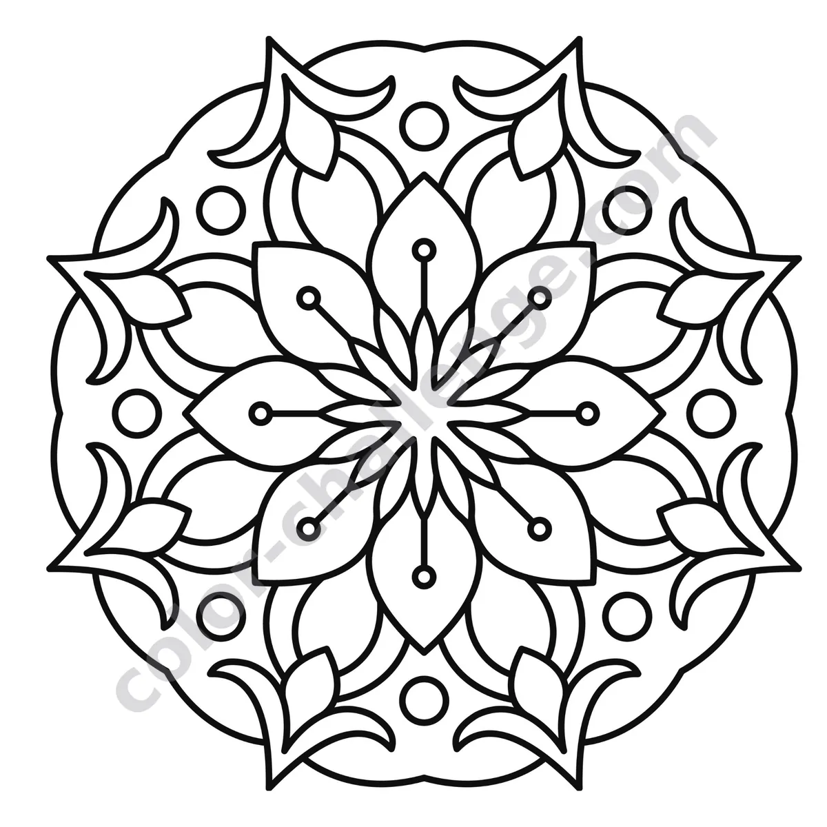 Easy and Bold Mandalas Vol. 2, large print mandala coloring book sample page 3