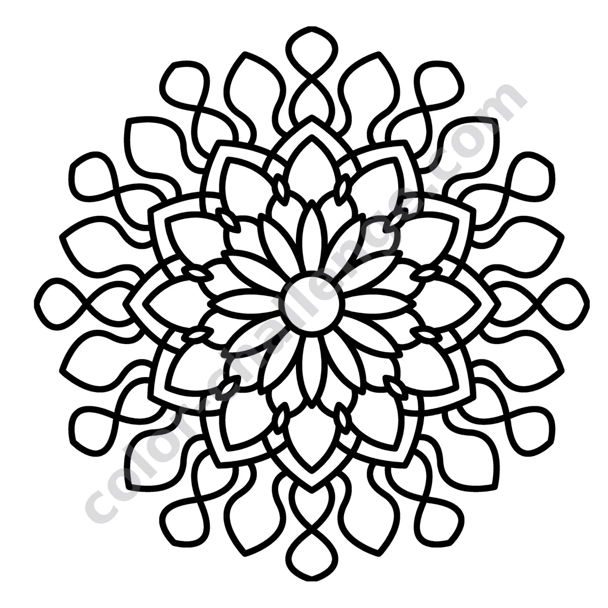 Easy and Bold Mandalas Vol. 2, large print mandala coloring book sample page 4