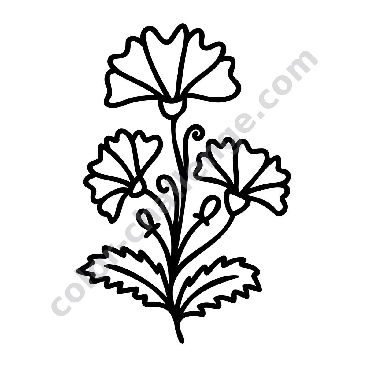 5-Minute Easy Flowers, mini flower coloring book sample page 1