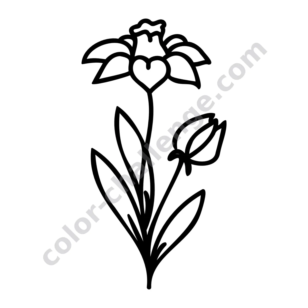 5-Minute Easy Flowers, mini flower coloring book sample page 2