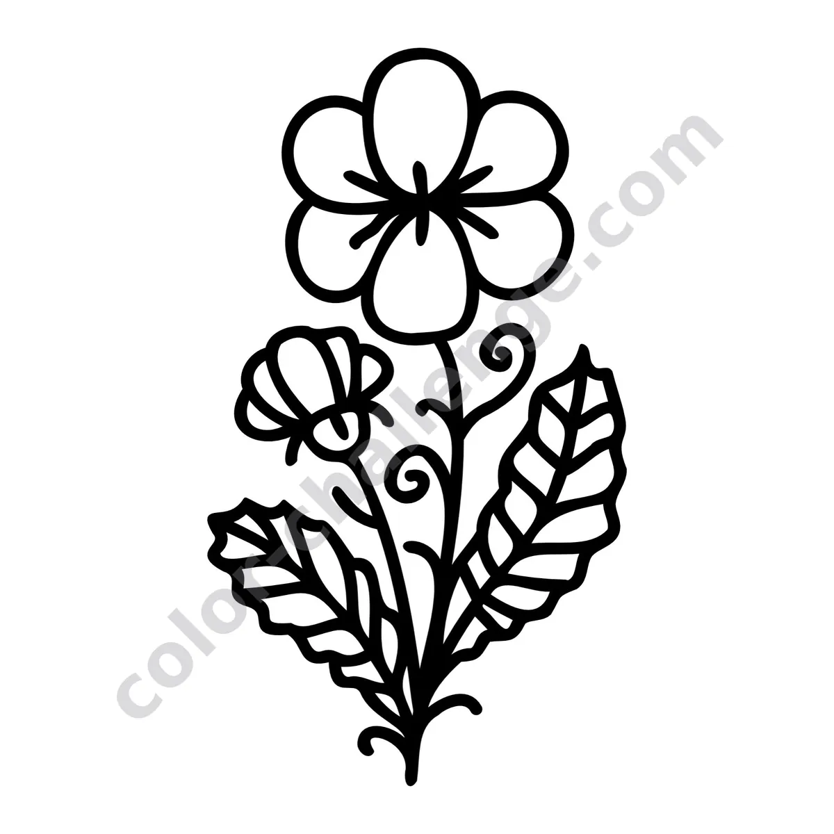 5-Minute Easy Flowers, mini flower coloring book sample page 4