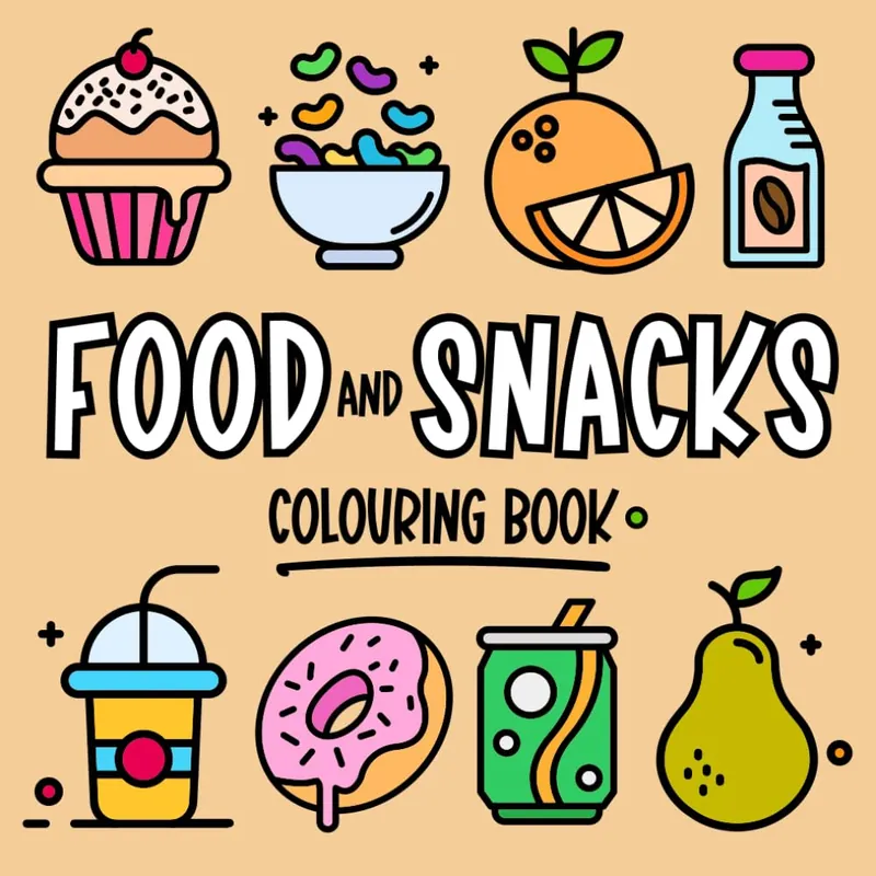 Food and Snacks, food coloring book cover