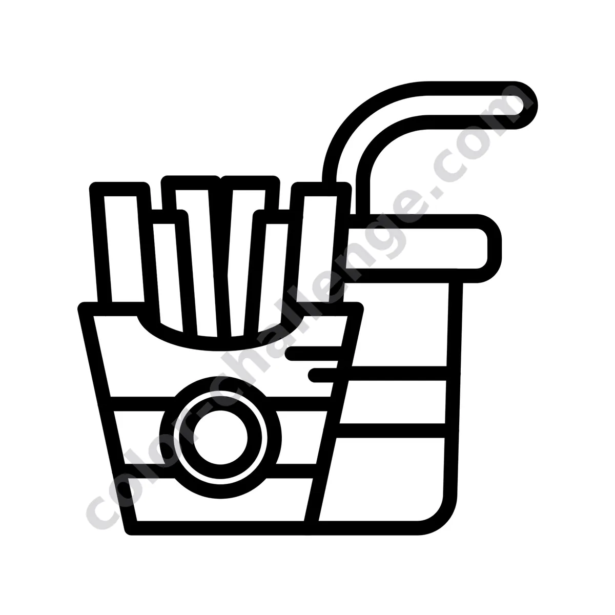 Food and Snacks, food coloring book sample page 3
