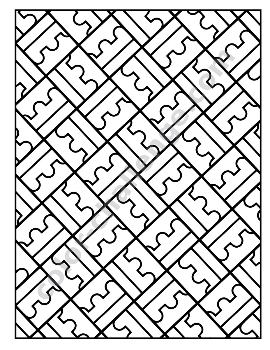 Geometric Harmony, geometric pattern coloring book sample page 2