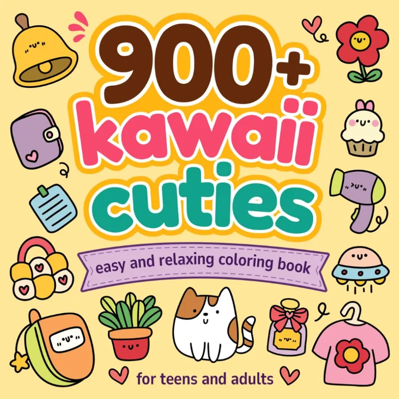 900+ Kawaii Cuties, kawaii coloring book cover