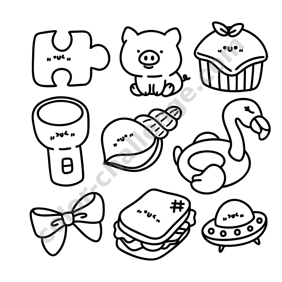 900+ Kawaii Cuties, kawaii coloring book sample page 4