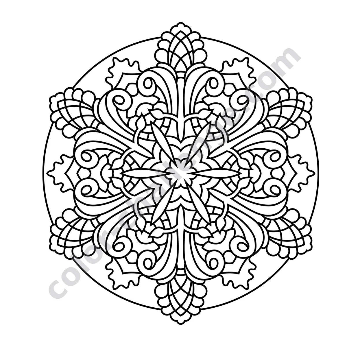 100 Mandalas for Adults, large print mandala coloring book sample page 2