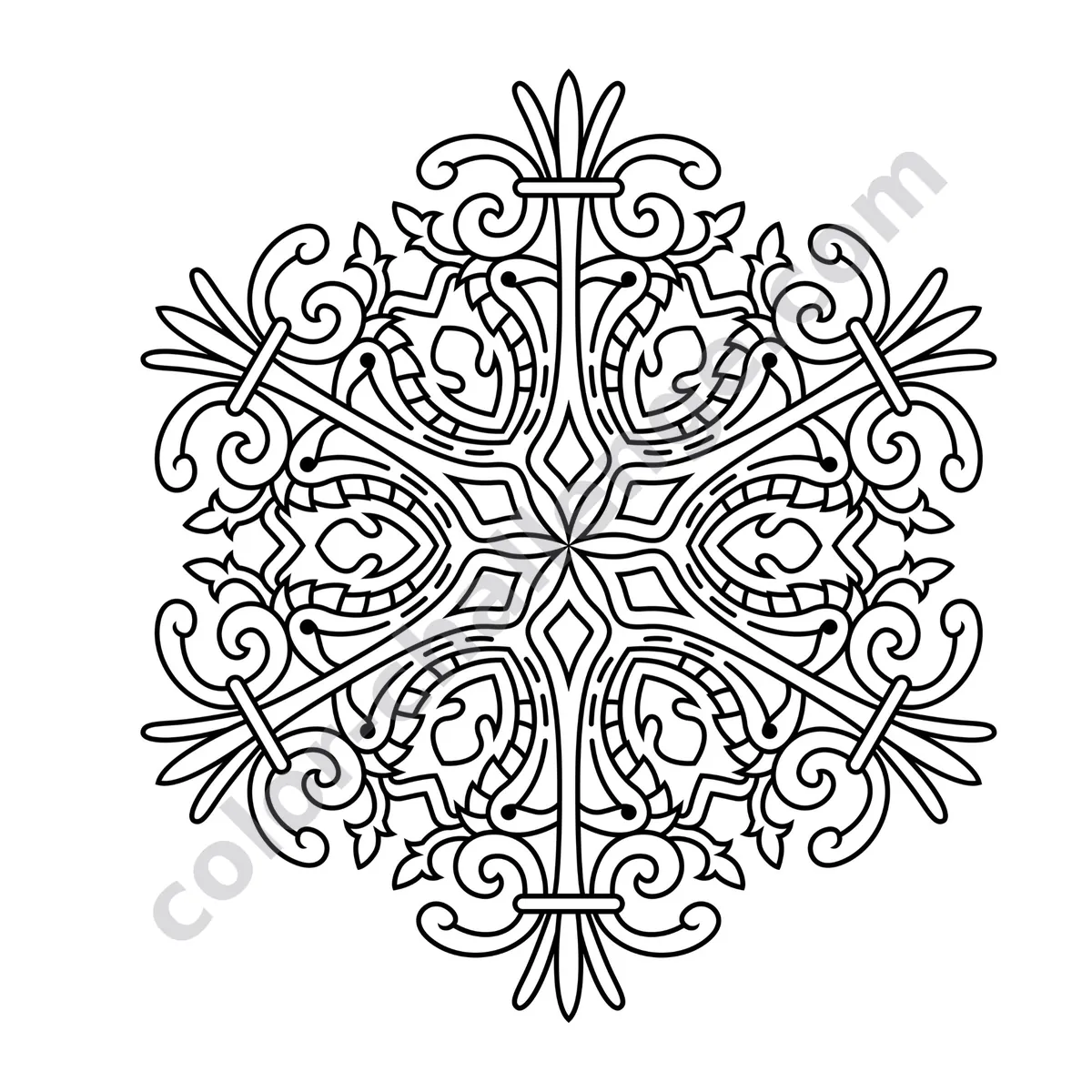 100 Mandalas for Adults, large print mandala coloring book sample page 3