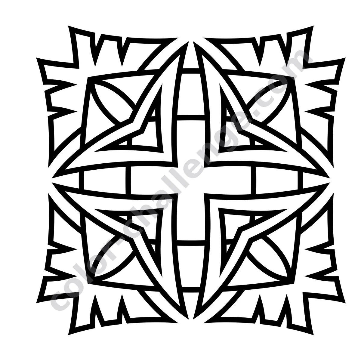 100 Mandalas with Thick Outlines Vol. 1, large print mandala coloring book sample page 1