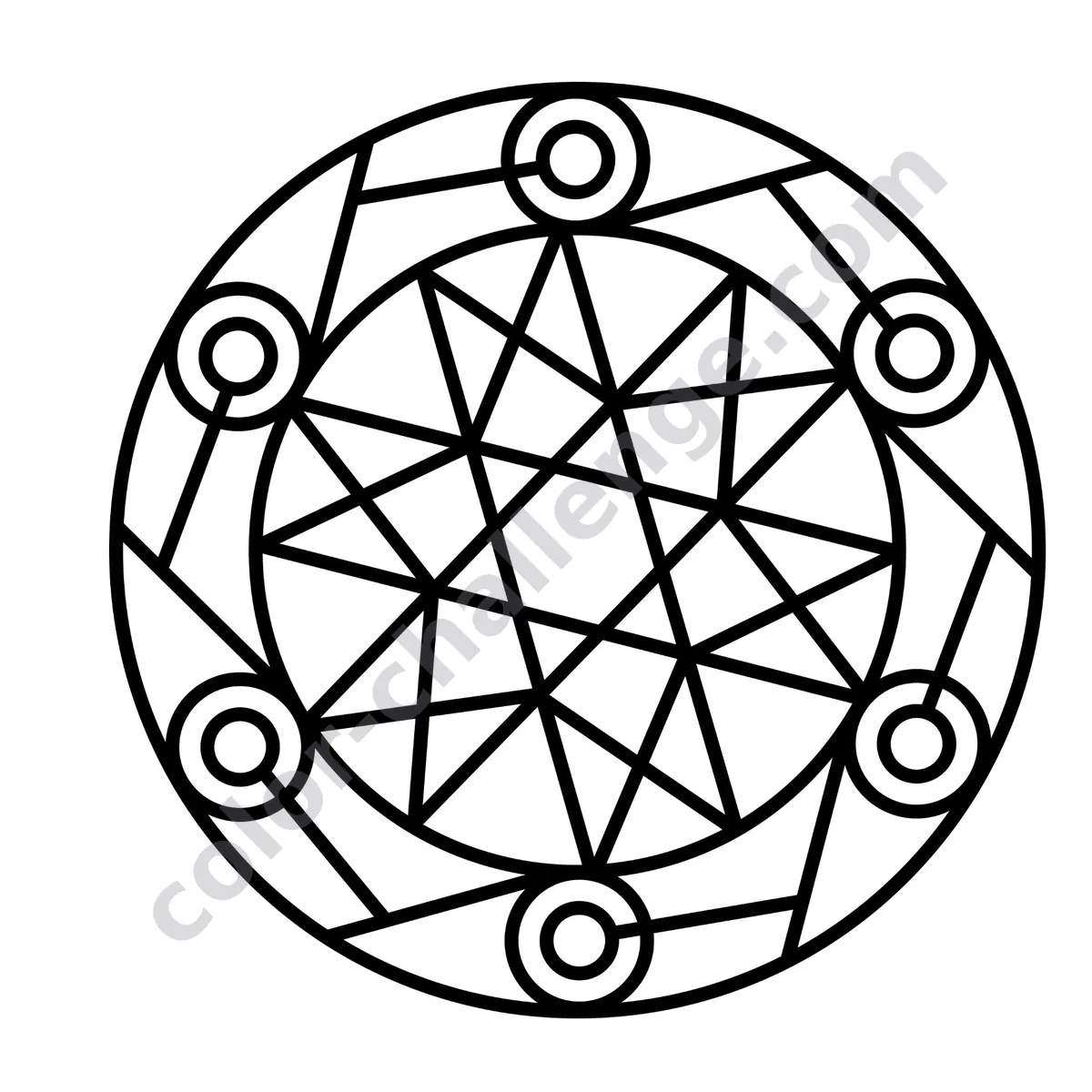 100 Mandalas with Thick Outlines Vol. 1, large print mandala coloring book sample page 3