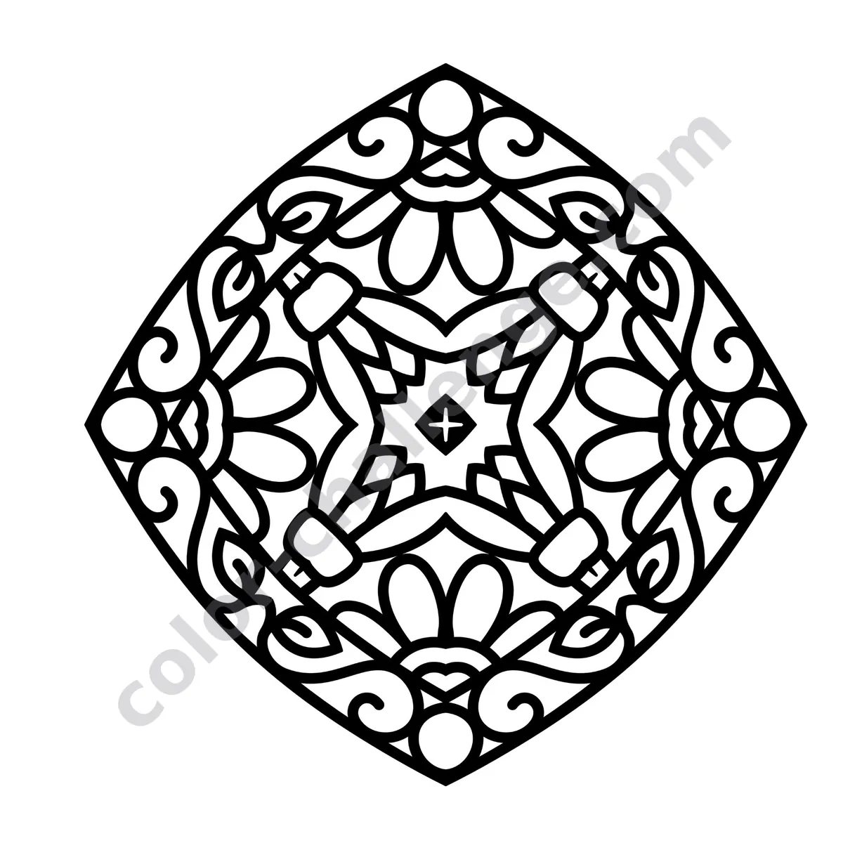100 Mandalas with Thick Outlines Vol. 1, large print mandala coloring book sample page 4