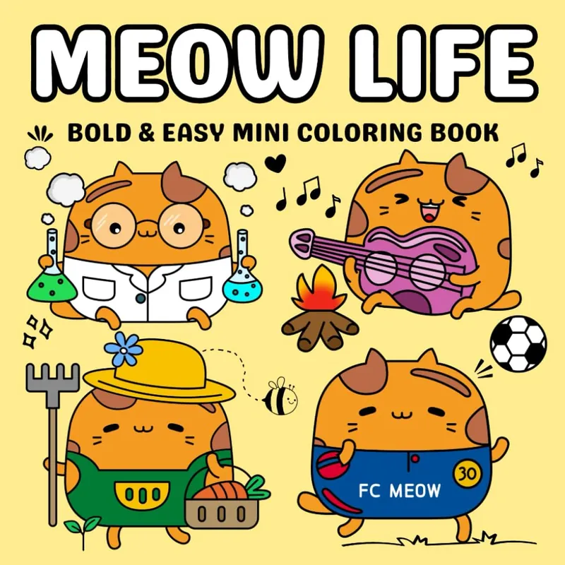 Meow Life, cat coloring book cover