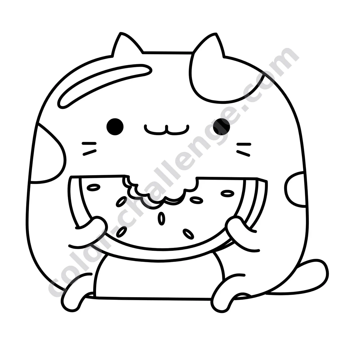 Meow Life, cat coloring book sample page 1