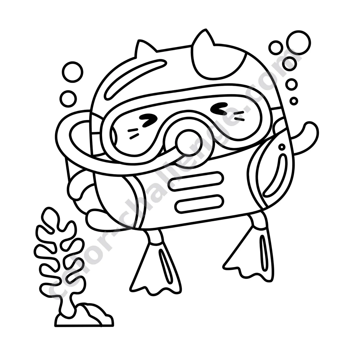 Meow Life, cat coloring book sample page 3