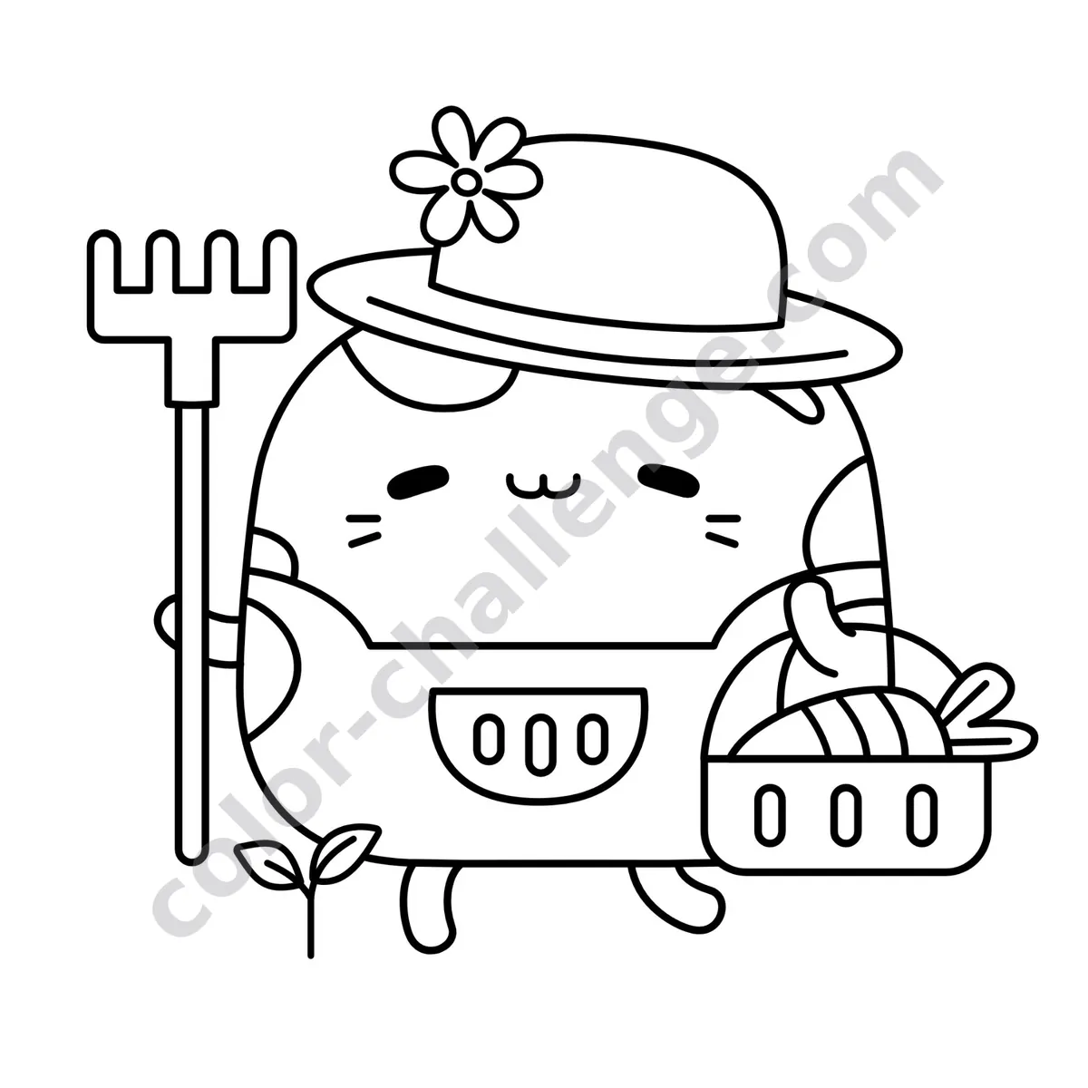 Meow Life, cat coloring book sample page 4