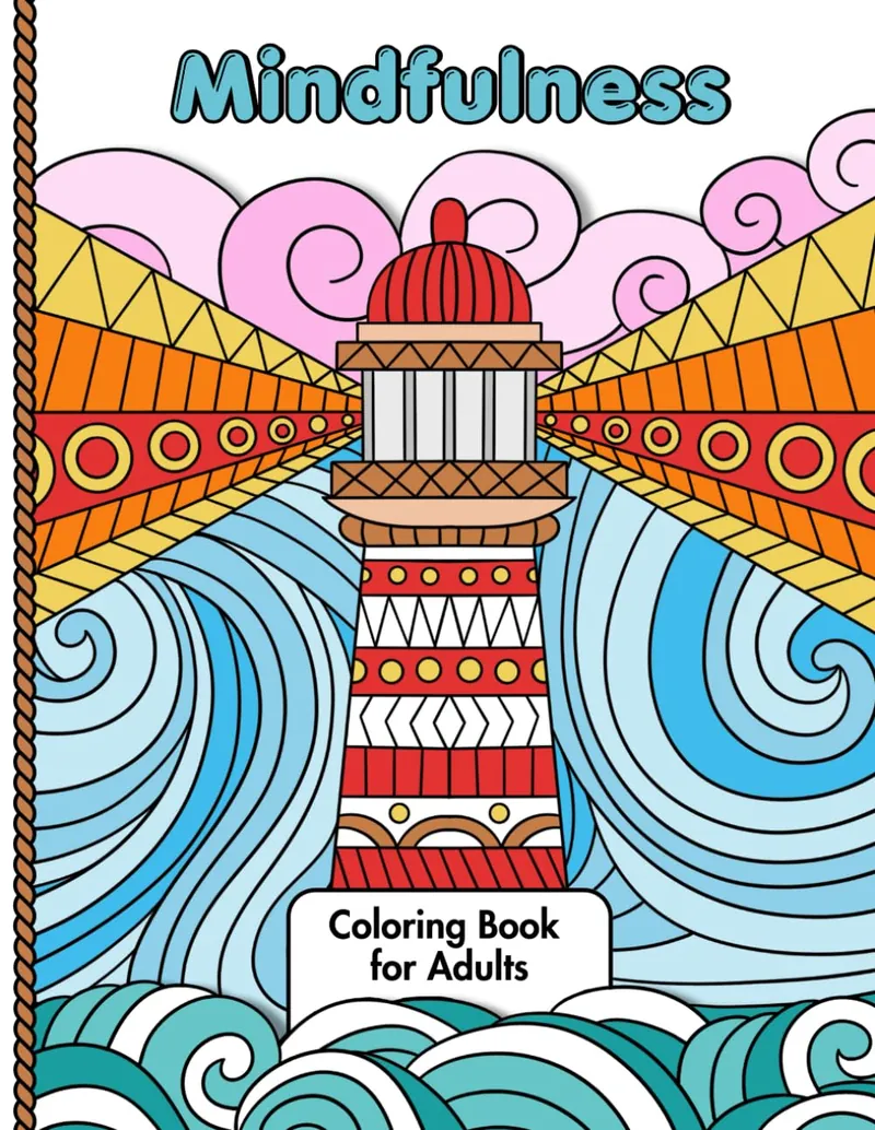 Mindfulness, relaxing coloring book cover