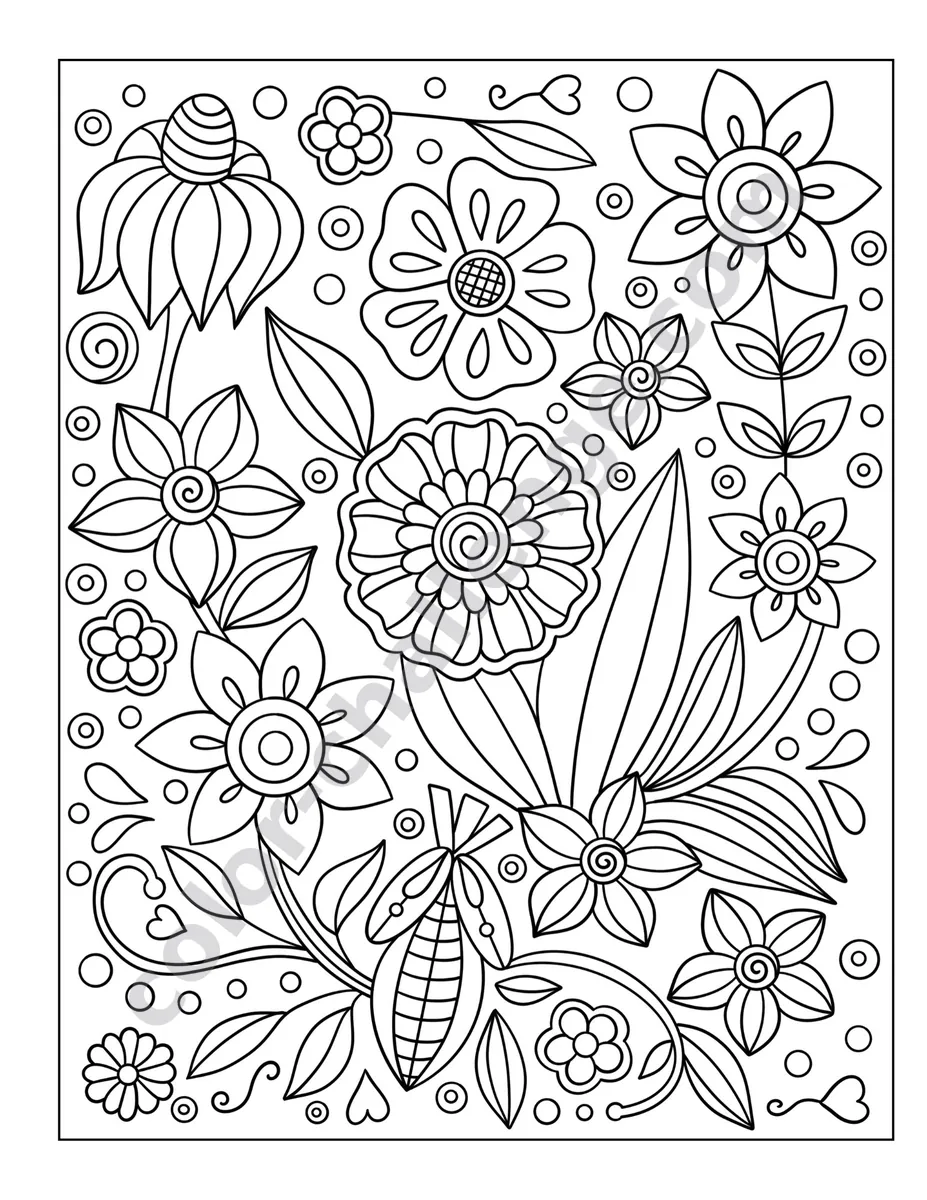 Mindfulness, relaxing coloring book sample page 4