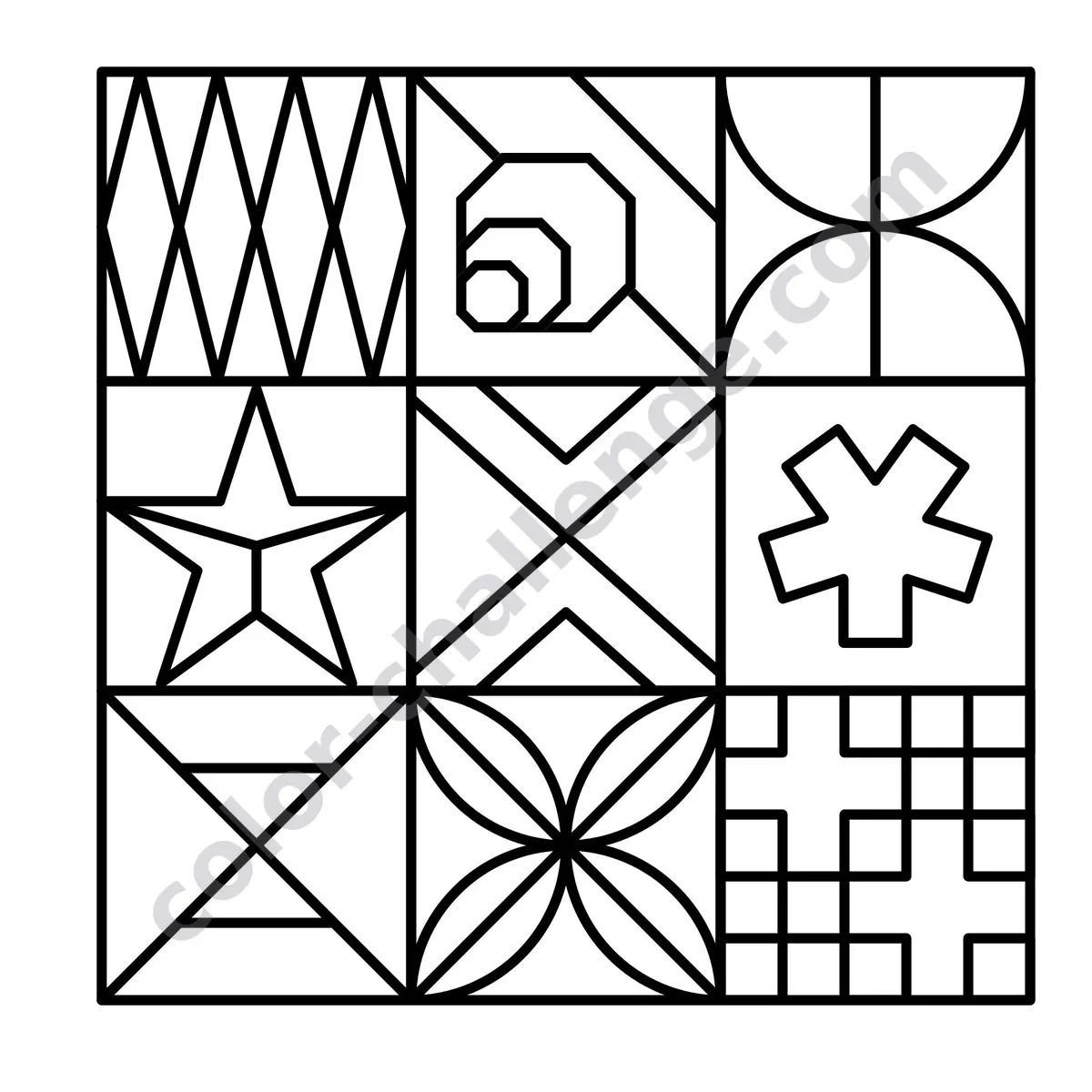 Mini Patterns Vol. 1, pocket size pattern coloring book sample page 2