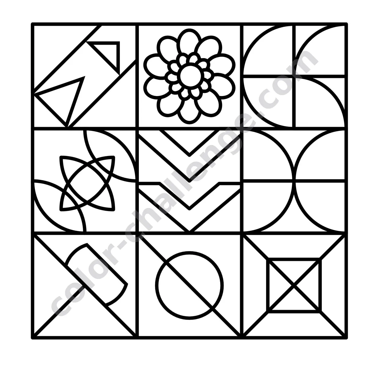 Mini Patterns Vol. 1, pocket size pattern coloring book sample page 3