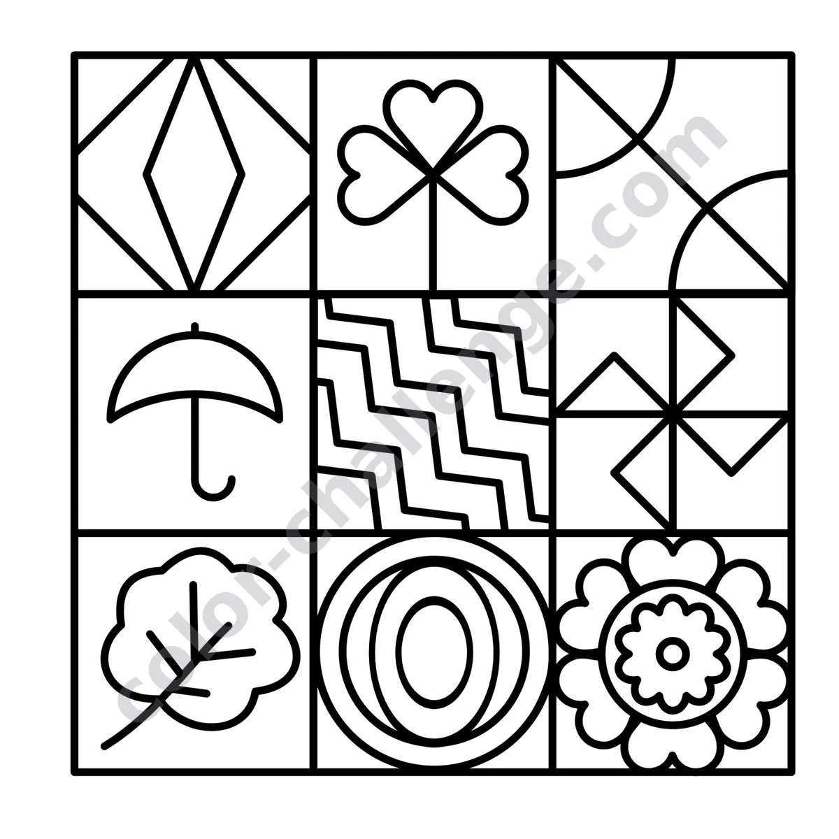 Mini Patterns Vol. 1, pocket size pattern coloring book sample page 4