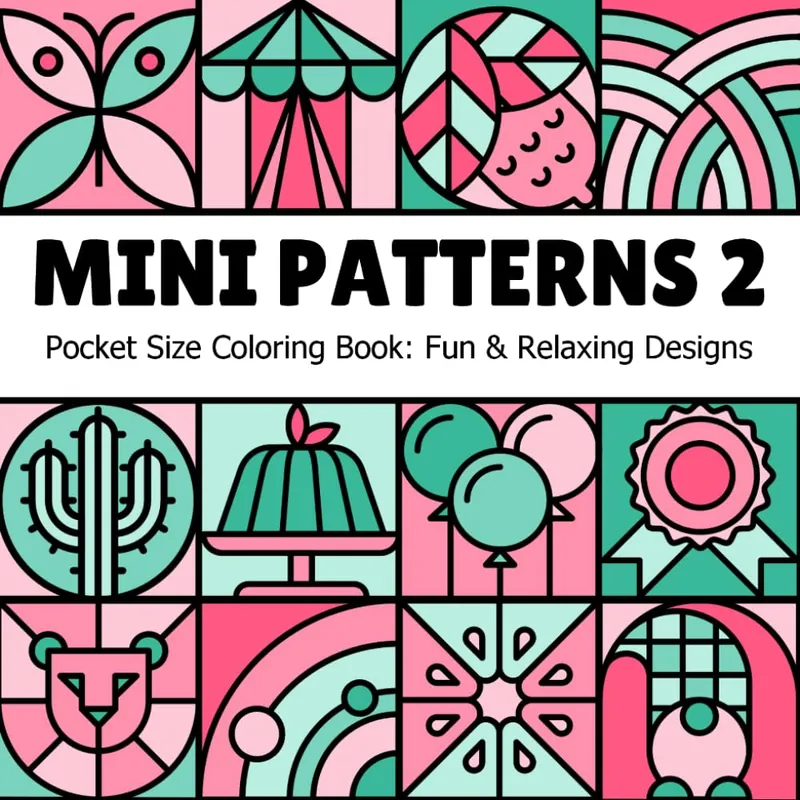 Mini Patterns Vol. 2, pocket size pattern coloring book cover