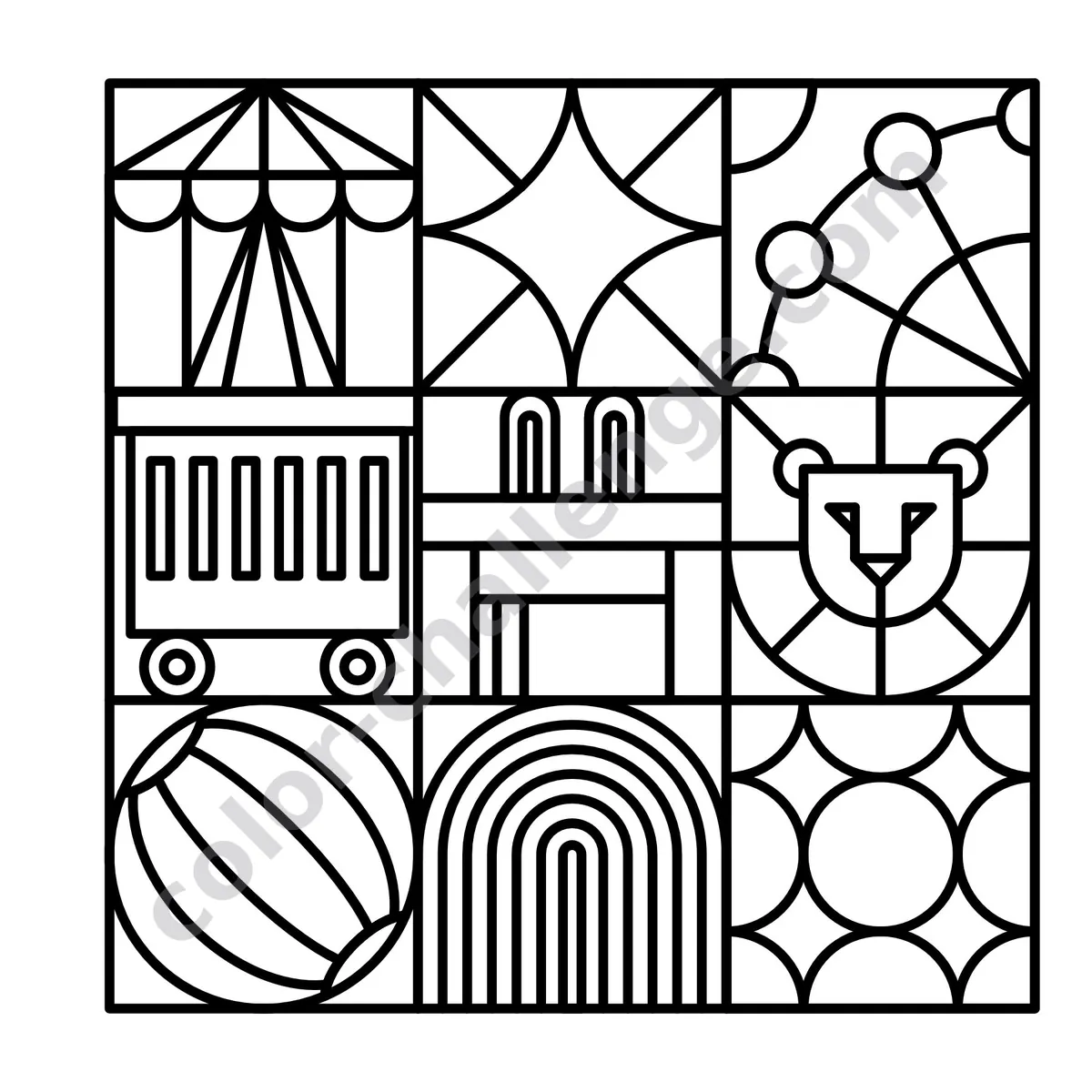 Mini Patterns Vol. 2, pocket size pattern coloring book sample page 2