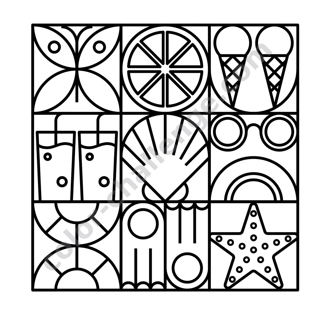 Mini Patterns Vol. 2, pocket size pattern coloring book sample page 4