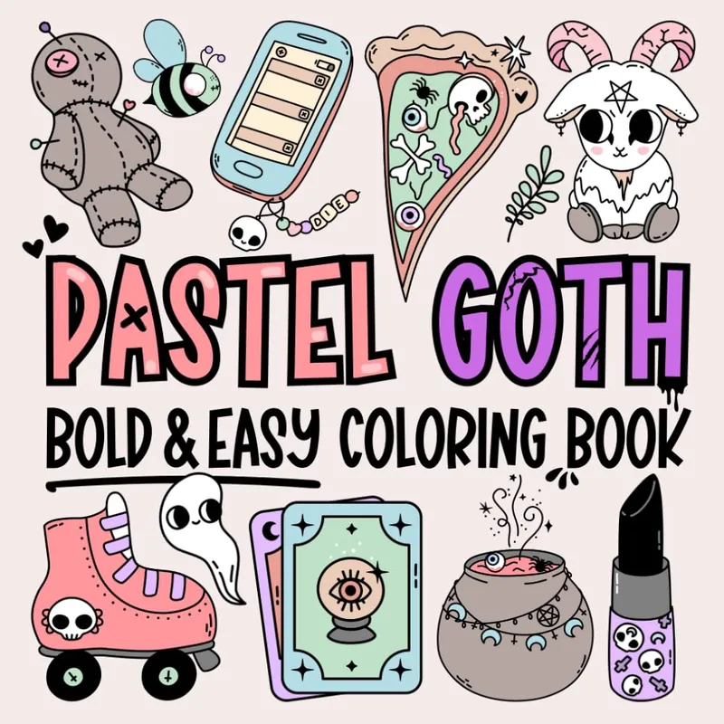 Pastel Goth, pastel goth coloring book cover