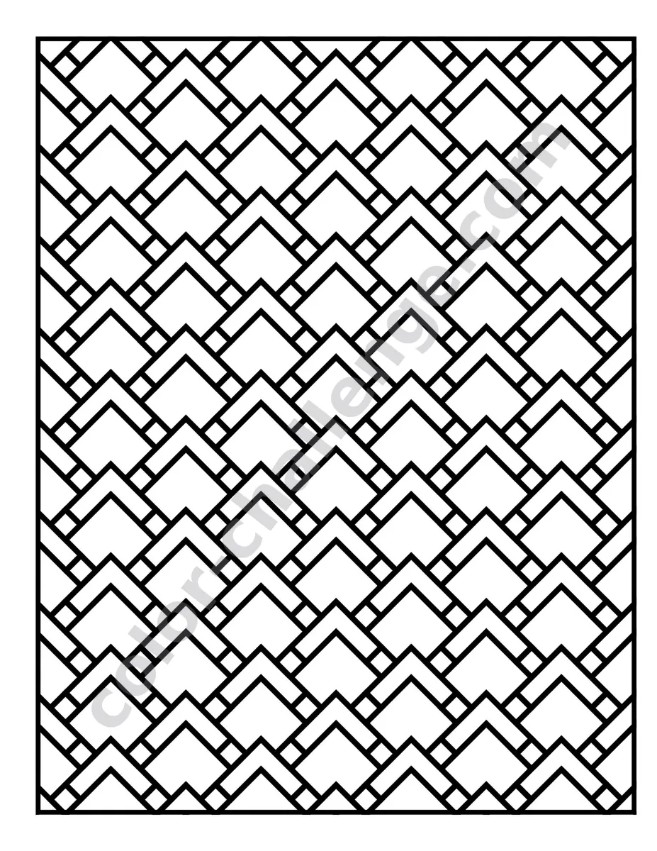 Pattern Escape, geometric pattern coloring book sample page 1
