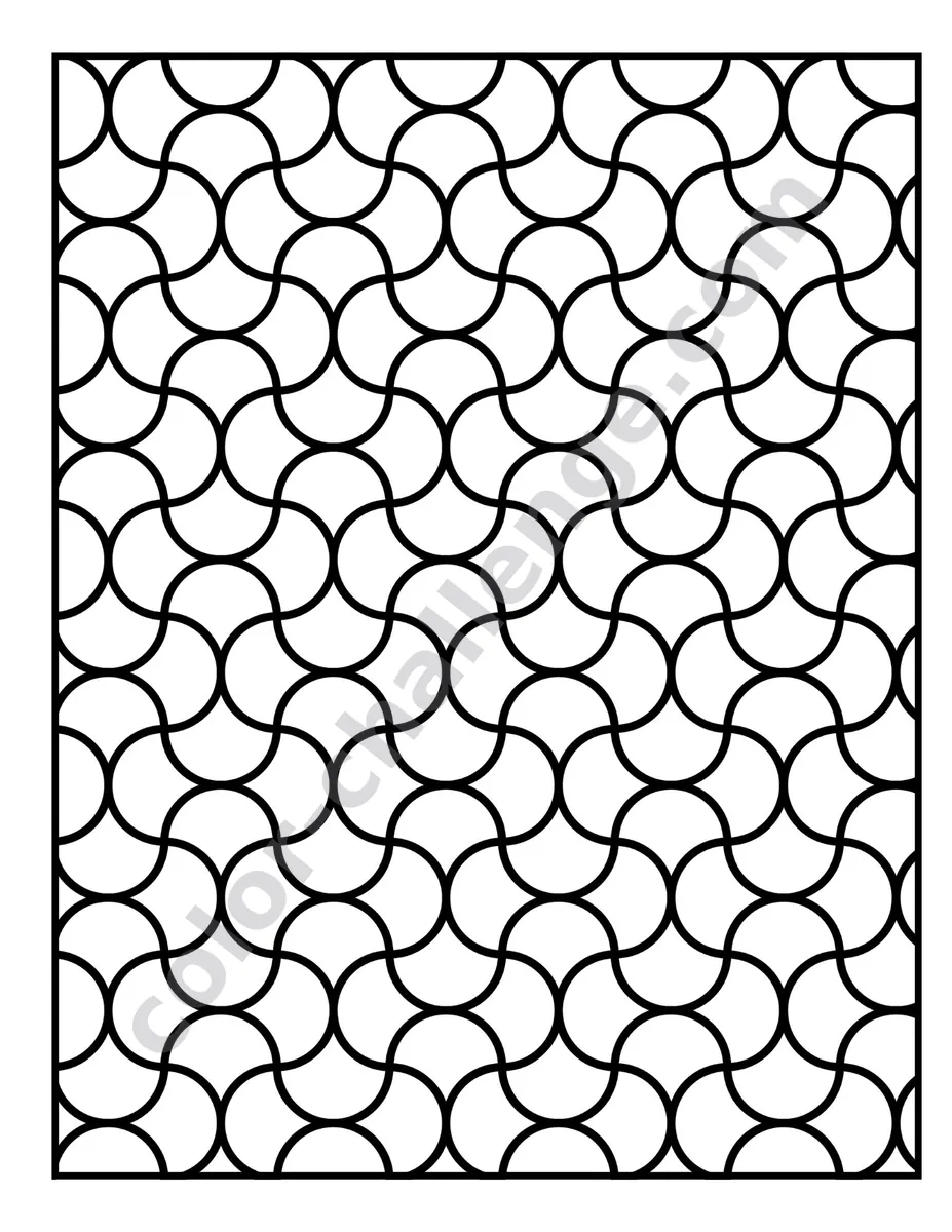Pattern Escape, geometric pattern coloring book sample page 2