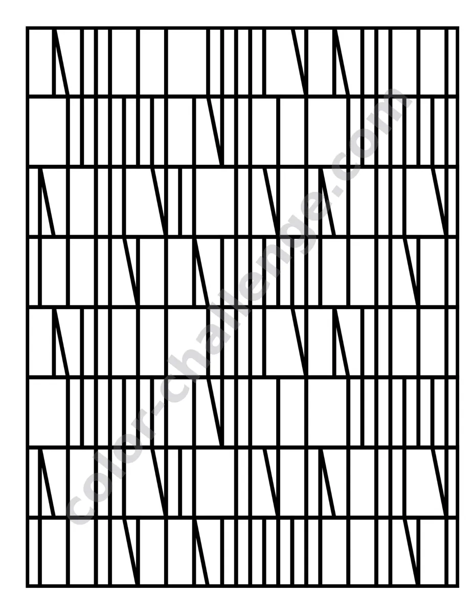 Pattern Escape, geometric pattern coloring book sample page 3