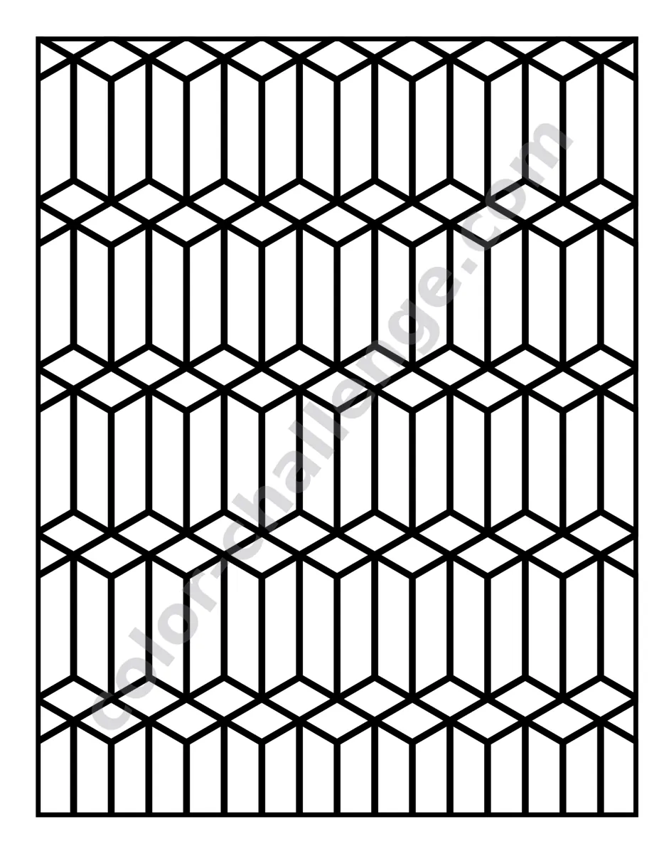 Pattern Escape, geometric pattern coloring book sample page 4