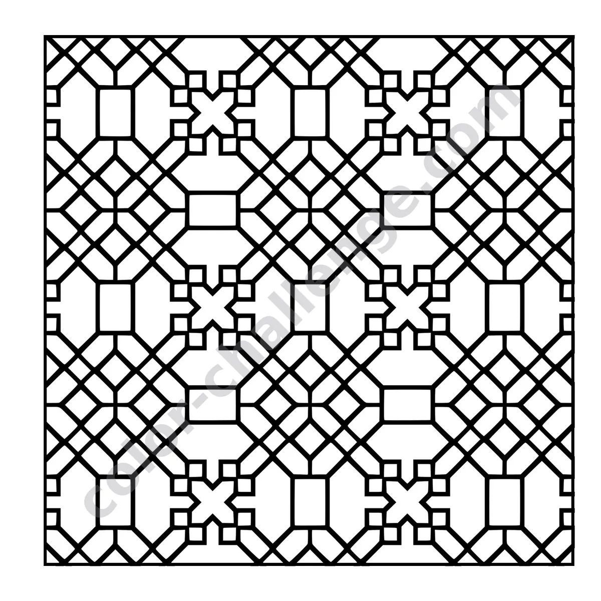 Pattern Harmony, pocket size pattern coloring book sample page 2