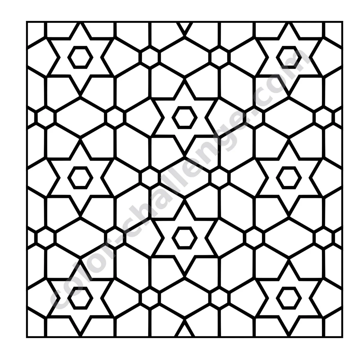 Pattern Harmony, pocket size pattern coloring book sample page 4