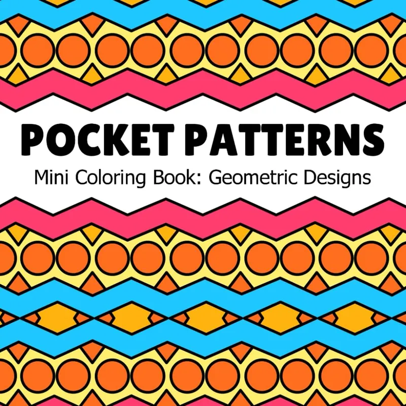 Pocket Patterns, mini geometric coloring book cover