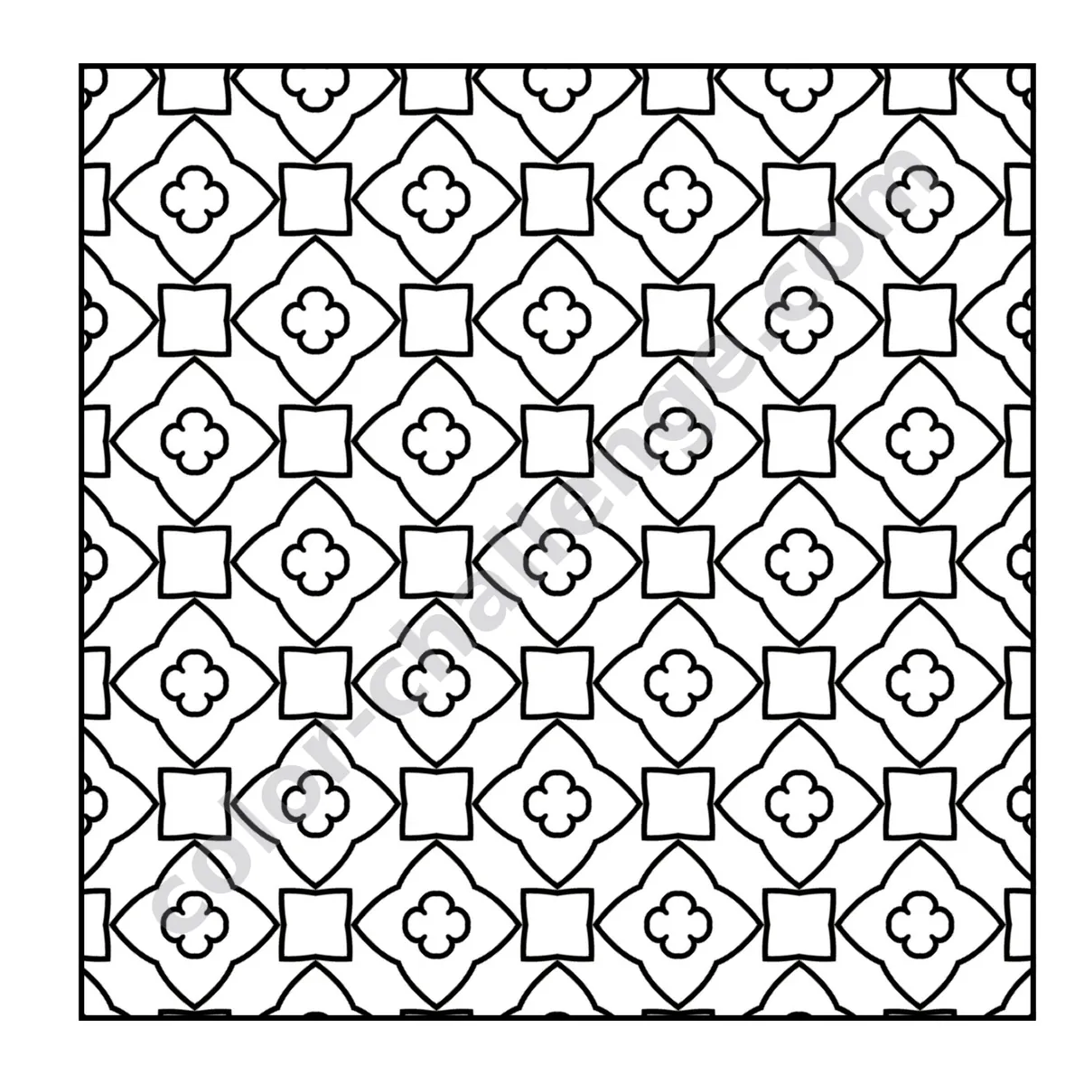 Pocket Patterns, mini geometric coloring book sample page 1