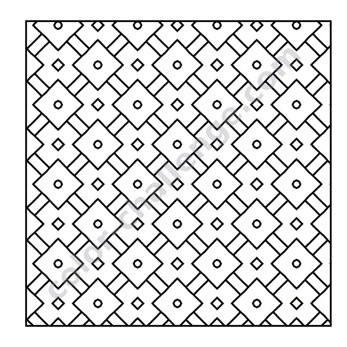Pocket Patterns, mini geometric coloring book sample page 2