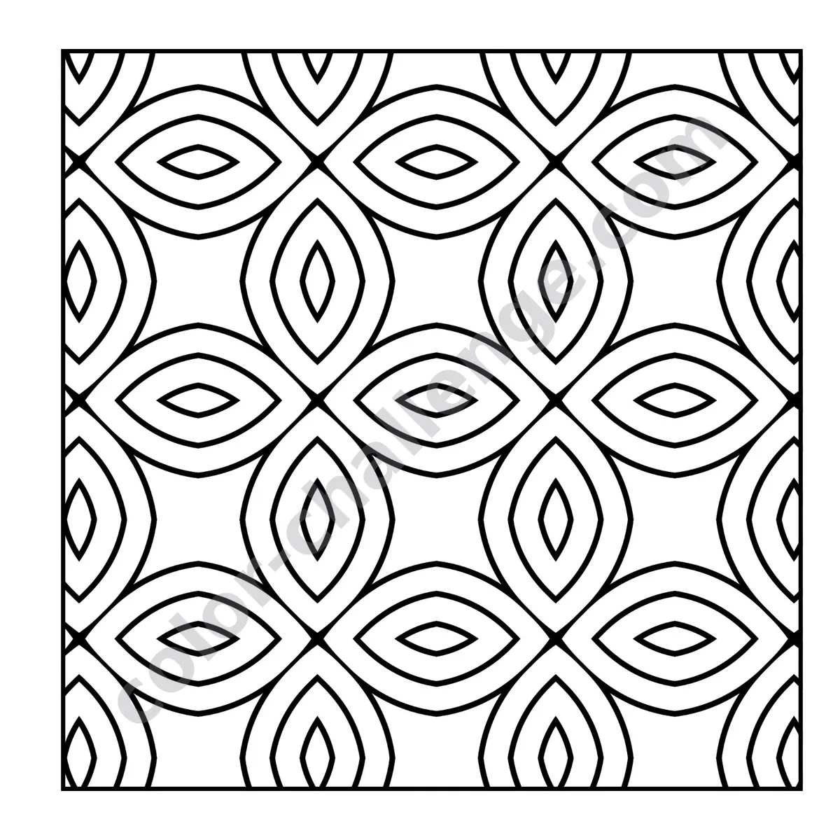 Pocket Patterns, mini geometric coloring book sample page 3